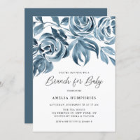Rosas de invierno de color azul Baby Shower Brunch