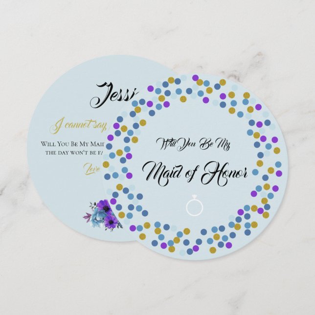 Invitación Rosas de la Casa Azul Boda Suite Be My Bridesmaid (Anverso / Reverso)