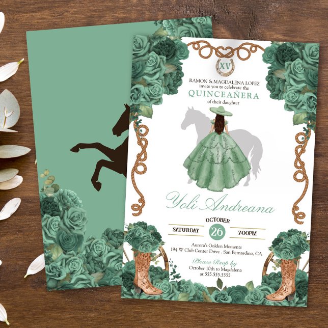 Invitación Rosas de la Casa de la Moneda Charro Light Green V (Subido por el creador)
