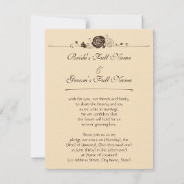 Invitación Rosas de la crema y de café