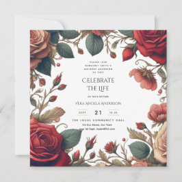 Invitación Rosas de la época celebran la FOTO conmemorativa d