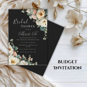 Invitación Rosas de la época floral novia negra