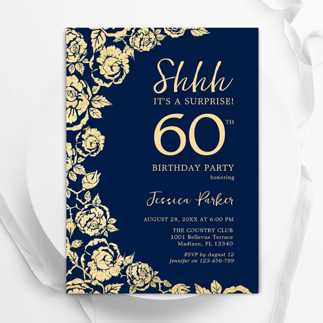 Invitación Rosas de la Marina Blue Gold sorprenden a los 60 a (Subido por el creador)