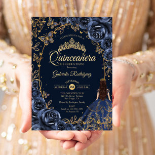 Invitación Rosas de la Marina de Quinceanera