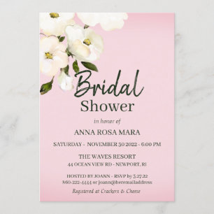 Invitación *~* Rosas de la playa blanca ducha rosa de novia