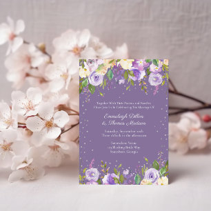 Invitación Rosas de Lilac y Lavender Purple Passion Boda