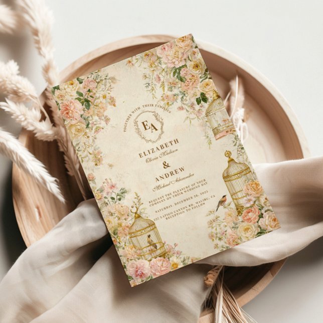 Invitación Rosas de los Jardines Antiguos y jaulas (Subido por el creador)