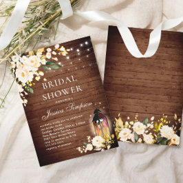 Invitación Rosas de madera y Rubor Lantern Bridal Shower