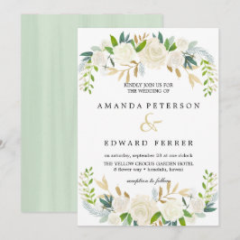 Invitación Rosas de Marfil boda Mint