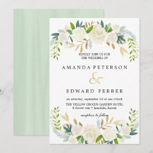 Invitación Rosas de Marfil boda Mint