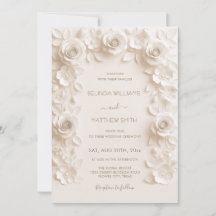 Rosas de marfil en relieve falso para boda