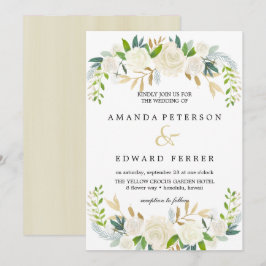 Invitación Rosas de Marfil Floral boda rosa