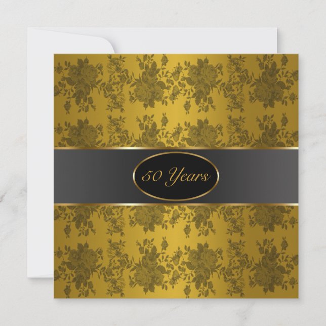 Invitación Rosas de oro 50 años del Boda de Oro (Anverso)