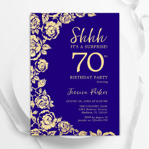Invitación Rosas de oro morado sorprenden a 70 años