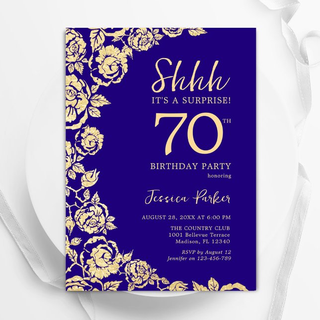 Invitación Rosas de oro morado sorprenden a 70 años (Subido por el creador)