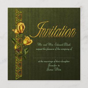 Invitación Rosas de oro que casan la habitación