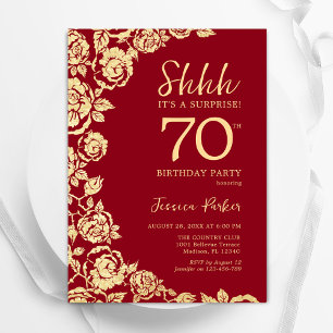 Invitación Rosas de Oro Rojo Sorprenden 70 años