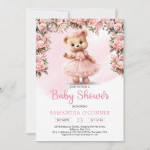 Rosas de osito de peluche rosado chica tutu baller