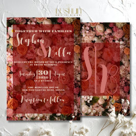 Invitación Rosas de Otoño Boda Floral Elegante