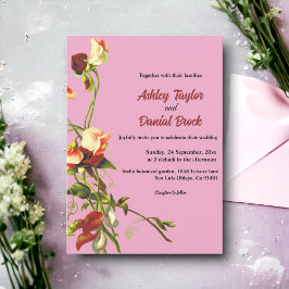 Invitación Rosas de otoño de Rubor Greenery Caen Boda Floral