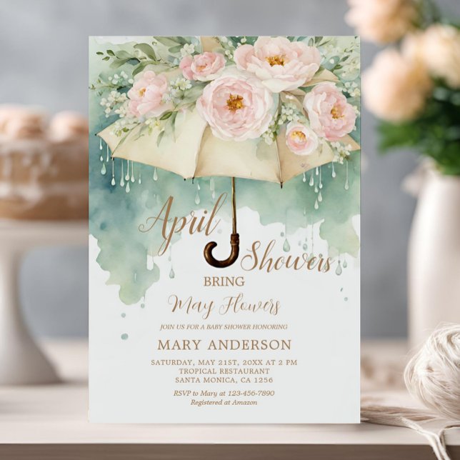 Invitación Rosas de paraguas Las duchas de abril traen flores (Subido por el creador)