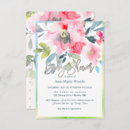 Invitación Rosas de PixDezines Watercolor Garden Baby Shower