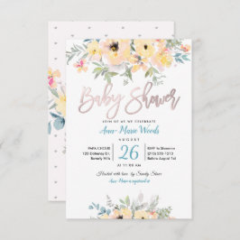 Invitación Rosas de PixDezines Watercolor Garden Baby Shower