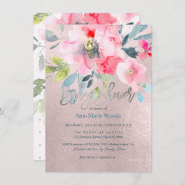 Invitación Rosas de PixDezines Watercolor Garden Baby Shower