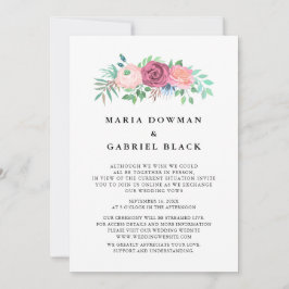 Invitación Rosas de prestigio Típografía Boda virtual Ceremon