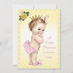 Invitación Rosas de Princesa Cuta Baby Shower