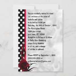 Invitación Rosas de Rockabilly y Boda del Gótico de puntos de