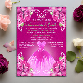 INVITACIÓN ROSAS DE ROPA CALIENTE DE ESPAÑA QUINCEAÑERA |