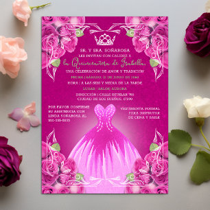 INVITACIÓN ROSAS DE ROPA CALIENTE DE ESPAÑA QUINCEAÑERA