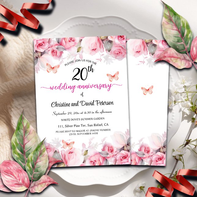 Invitación rosas de Rubor en 2015, aniversario de Boda de Chi (Subido por el creador)