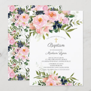 Invitación Rosas de Rubor y bautismo de amigos