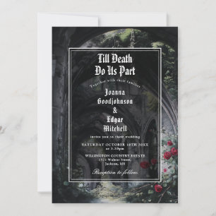 Invitación Rosas de ruinas góticas Floral Todo en una boda
