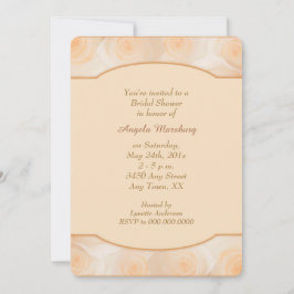 Invitación Rosas de Tangerine Fronteriza Ducha de Novias