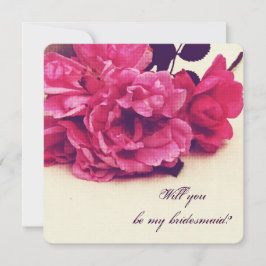 Invitación rosas de té añejos - ¿Serás mi dama de honor?
