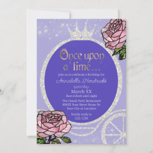 Invitación Rosas de transporte de princesa de cuento de hadas