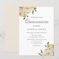 Rosas de vainilla White Cream Elegante Quinceanera