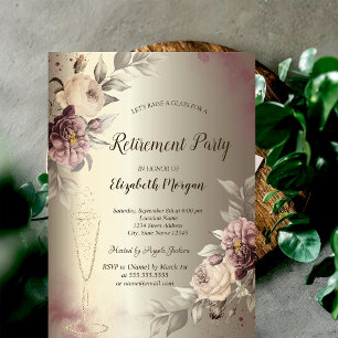 Invitación Rosas de Vidrio Champán Retirada