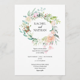 Invitación Rosas de Woodland Greenery Floral Boda