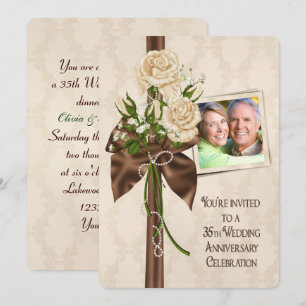 Invitación Rosas del 35º Aniversario de Boda