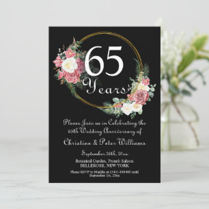 Invitación rosas del 65° Aniversario de los Bodas de Zafiro A