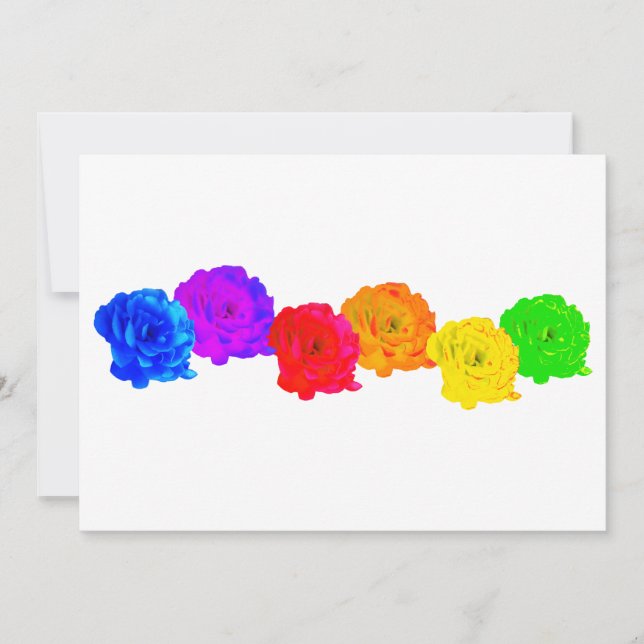 Invitación Rosas del arcoiris (Anverso)