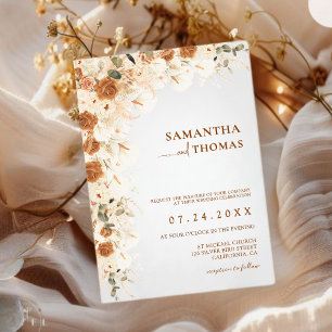 Invitación Rosas del Boho Brillante y Boda de Calla Lily