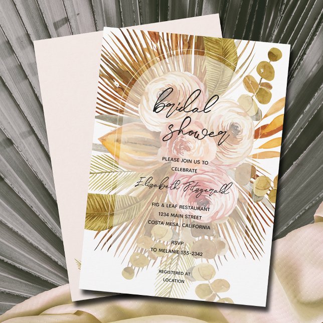 Invitación Rosas del Boho Fan Palms Ducha Nodal (Subido por el creador)