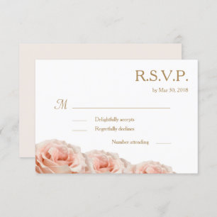 Invitación Rosas del Dewy Rosado de Rubor Floral White Weddin