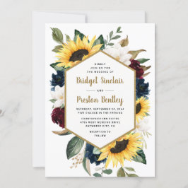Invitación Rosas del girasol y Boda temática de Magnolia