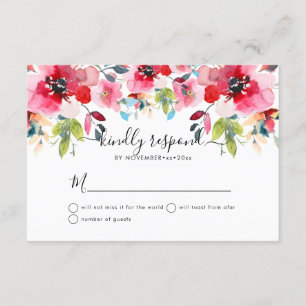 Invitación Rosas del jardín acuático, Red Ombre RSVP
